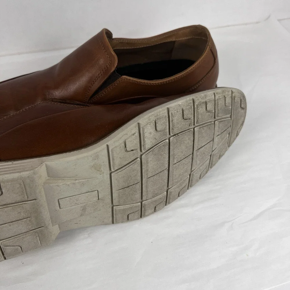 Alfani Mens Laurence SlipOn Loafers Leather Tan Brown Size 12‎